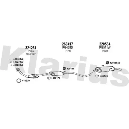 Система выпуска ОГ KLARIUS GWXF8PX 630636E 1 7Y1J 3076402 изображение 0
