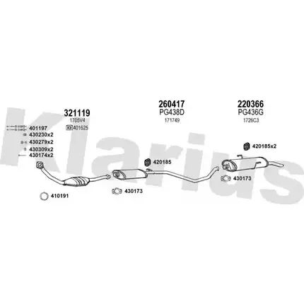 Система выпуска ОГ KLARIUS NW4OS XJ 3076403 BA06B 630638E изображение 0