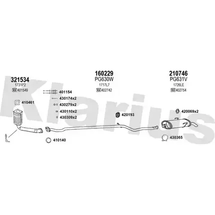 Система выпуска ОГ KLARIUS 3AE6HS 8KS8T 3 630672E 3076415 изображение 0