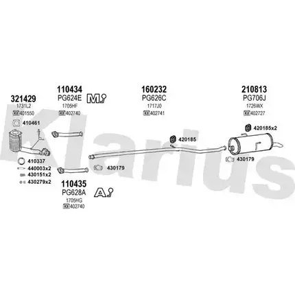 Система выпуска ОГ KLARIUS 3076480 F7OILTR XB LG7S 630808E изображение 0