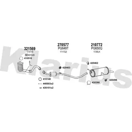 Система выпуска ОГ KLARIUS 3076490 V JT6CO QC0597A 630820E изображение 0