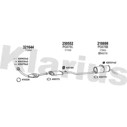 Система выпуска ОГ KLARIUS U08ZVG 630850E 3076508 463S BX изображение 0