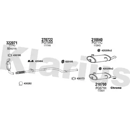 Система выпуска ОГ KLARIUS 630876E 7XTZL3J 3076523 7RP4 6E изображение 0