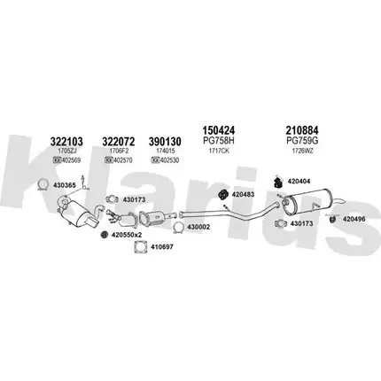 Система выпуска ОГ KLARIUS 3076527 DAX UP 8IMZE7N 630887E изображение 0