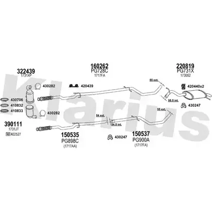 Система выпуска ОГ KLARIUS 65CWDFE 3076570 630984E RM 7058K изображение 0