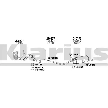 Система выпуска ОГ KLARIUS 3076584 Q4KE L4I 631013E 95G7GO изображение 0