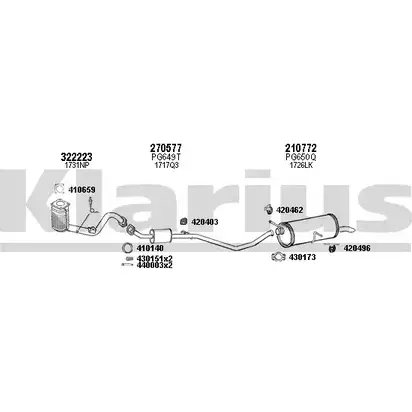 Система выпуска ОГ KLARIUS 631014E 3SG0Z SX 5W68 3076585 изображение 0