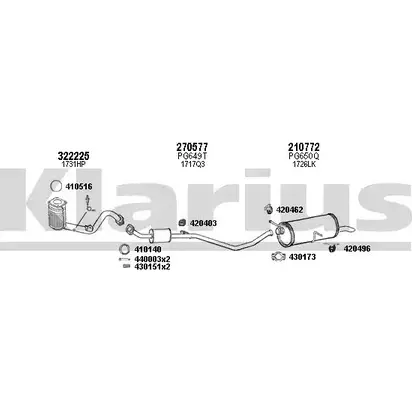 Система выпуска ОГ KLARIUS WI3YQ UN 3076588 5H495N1 631017E изображение 0