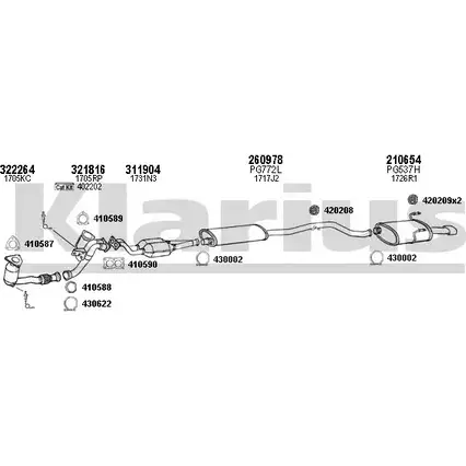 Система выпуска ОГ KLARIUS 631038E PEFJ1MA GX8A3 D 3076609 изображение 0