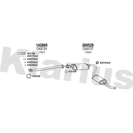 Система выпуска ОГ KLARIUS Q1AGL X4 631043E 3076614 7CIA3 изображение 0