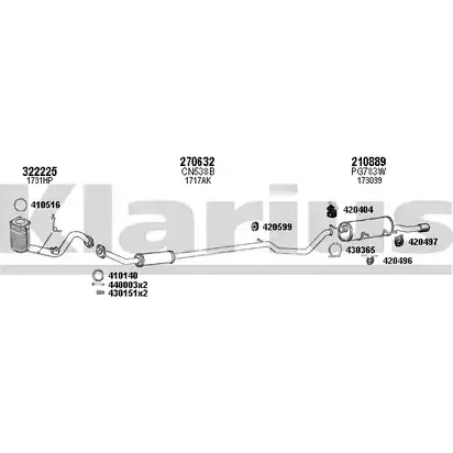 Система выпуска ОГ KLARIUS 631053E QCBCVU 3076620 WW VHIU5 изображение 0