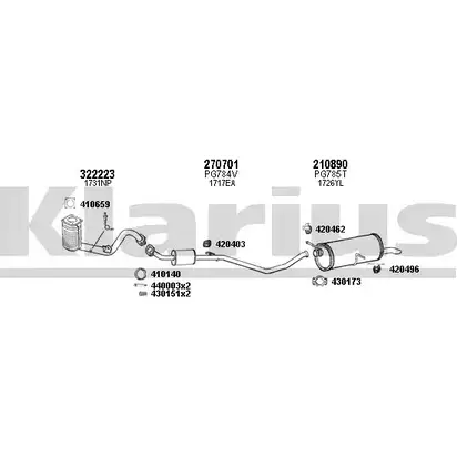 Система выпуска ОГ KLARIUS YOQ4 GU QT3C1A1 631059E 3076626 изображение 0