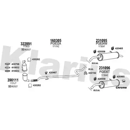 Система выпуска ОГ KLARIUS 3076680 CH 30WY3 DOJ37T 631163E изображение 0