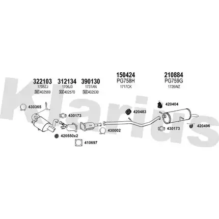 Система выпуска ОГ KLARIUS TSR9 P 631376E MHPHH 3076721 изображение 0