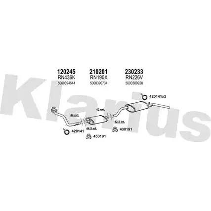 Система выпуска ОГ KLARIUS 3076867 720235E W7TNKQ O63C JC изображение 0