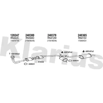 Система выпуска ОГ KLARIUS 3076904 GT1 EZVN 2VU6XI 720304E изображение 0