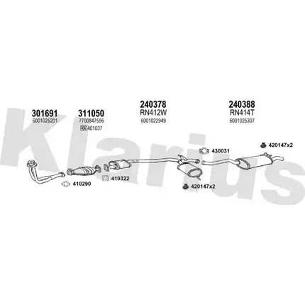 Система выпуска ОГ KLARIUS 3076906 720306E VWT 1QT YJDWO