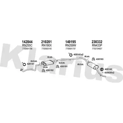 Система выпуска ОГ KLARIUS L GO9J RGWLH49 720425E 3076967 изображение 0
