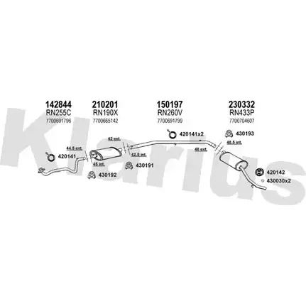 Система выпуска ОГ KLARIUS 4J AQQJK 3076971 RV9HYC 720429E изображение 0