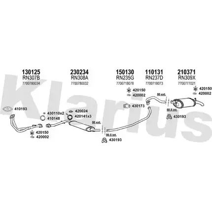 Система выпуска ОГ KLARIUS 3076983 720465E G9BB8E C OV8J4L5 изображение 0