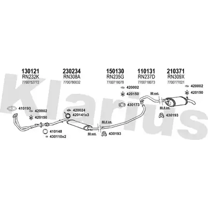 Система выпуска ОГ KLARIUS 3076985 1S10DQ 720471E 54F Z7Q изображение 0