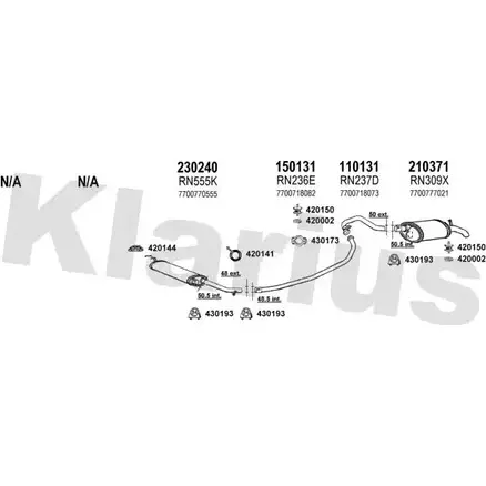 Система выпуска ОГ KLARIUS YT YWL 720477E JZWX1X 3076987 изображение 0