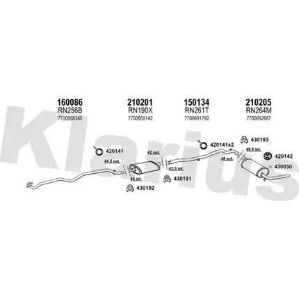 Система выпуска ОГ KLARIUS TP507 KV R5T 720499E 3077002