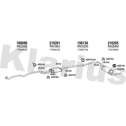 Система выпуска ОГ KLARIUS 3077004 720501E 8ZP MYN 3AAN5P