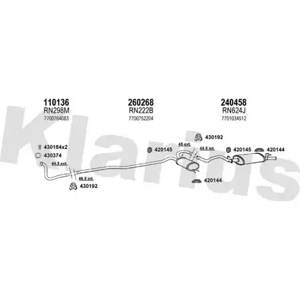 Система выпуска ОГ KLARIUS 720584E CU4UFBE 9CD9LZ J 3077037