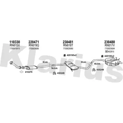 Система выпуска ОГ KLARIUS 5MWTP 07 V6PF 720595E 3077046 изображение 0