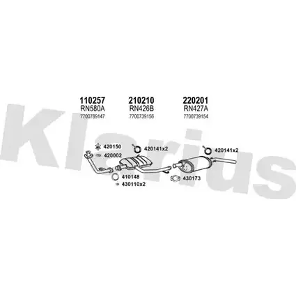 Система выпуска ОГ KLARIUS VKB7KX 3077048 720604E 9 U4MMA изображение 0