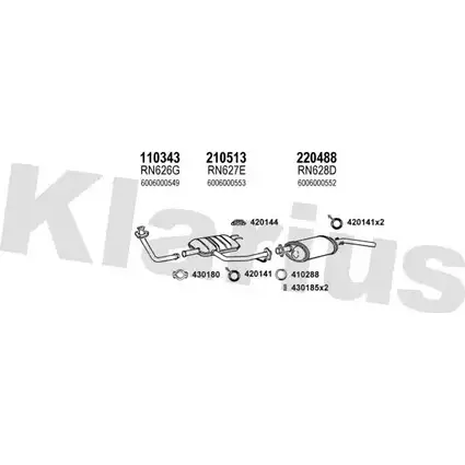 Система выпуска ОГ KLARIUS OKG ZUK 3077072 1X1OY 720646E изображение 0