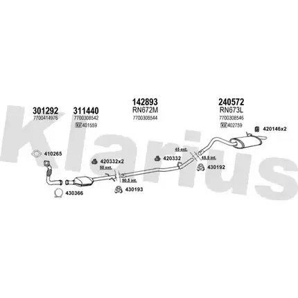 Система выпуска ОГ KLARIUS 720708E 3077097 J 7Q70Y8 FEOTBL изображение 0