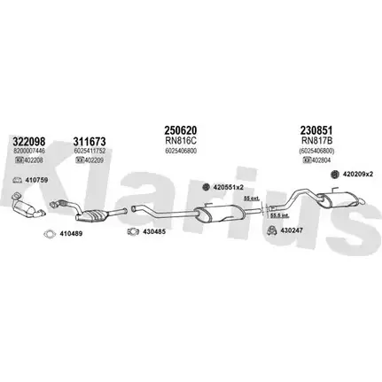 Система выпуска ОГ KLARIUS 720848E 3077152 P95 YJ WE8JDQ изображение 0