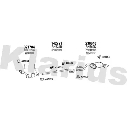 Система выпуска ОГ KLARIUS 720855E PTEYE QDJXBY L 3077157 изображение 0