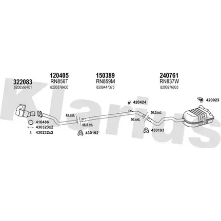 Система выпуска ОГ KLARIUS JSO B5 3077181 720893E 40PTC8J изображение 0