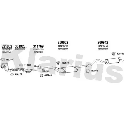 Система выпуска ОГ KLARIUS 3077207 S31AY 720923E VO3Z W изображение 0