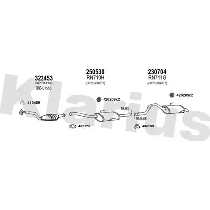 Система выпуска ОГ KLARIUS 3077251 YQ BE0X GKCH0S 720993E изображение 0