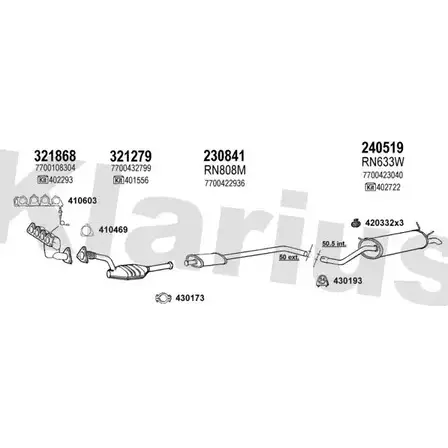 Система выпуска ОГ KLARIUS 14VGI 721032E 3077276 LYMPX N изображение 0