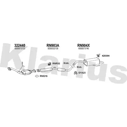 Система выпуска ОГ KLARIUS 3077290 FZZW A 5X6QV 721050U изображение 0