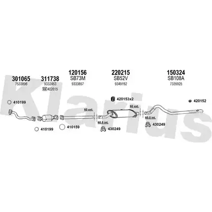 Система выпуска ОГ KLARIUS O54 IT 750036E A6SSY 3077334 изображение 0