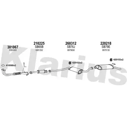 Система выпуска ОГ KLARIUS 2 OF6N5 HSC3QMU 750149E 3077382 изображение 0