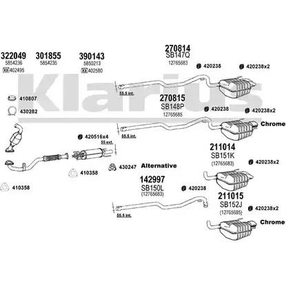 Система выпуска ОГ KLARIUS 3077445 4 R9XFCD 750226E 7WI90H8 изображение 0