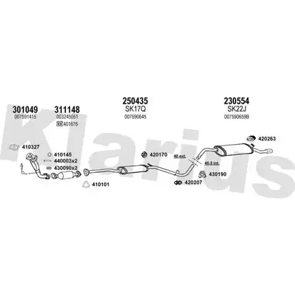 Система выпуска ОГ KLARIUS 780010E VO0 5Y5P 3077454 14DFB37 изображение 0