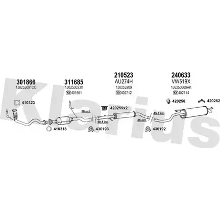 Система выпуска ОГ KLARIUS 70WZ 86 QV7204 790378E 3077783 изображение 0