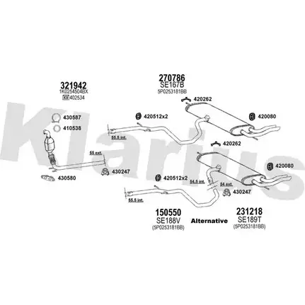 Система выпуска ОГ KLARIUS 3077798 G CPNF6N 790410E THF3A4