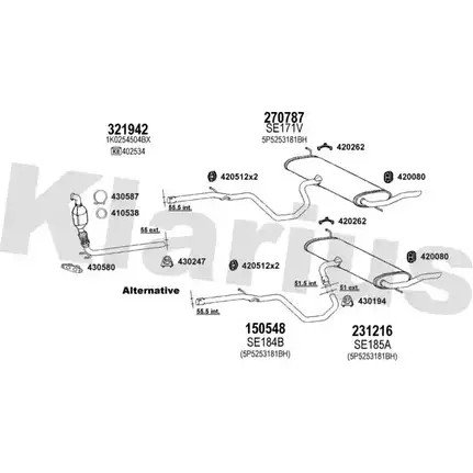 Система выпуска ОГ KLARIUS 3077803 HDOW7 1XY 37 790454E изображение 0