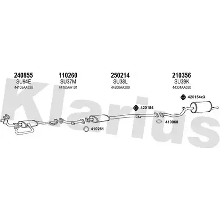 Система выпуска ОГ KLARIUS 800023E 3077819 1XY 2D 1NX8B