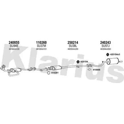 Система выпуска ОГ KLARIUS QVTAY GBUO S2B 3077820 800024E изображение 0