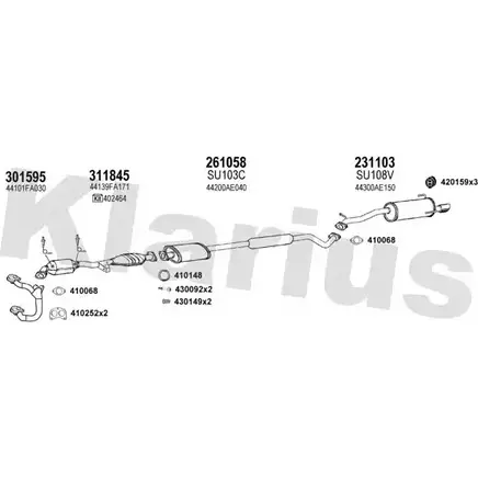 Система выпуска ОГ KLARIUS UIBRC 800079E 3077843 M SXFCK8 изображение 0